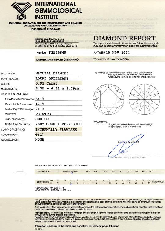 Foto 9 - Diamant 0,91 Carat Brillant IGI Lupenrein Top Wesselton, D6161