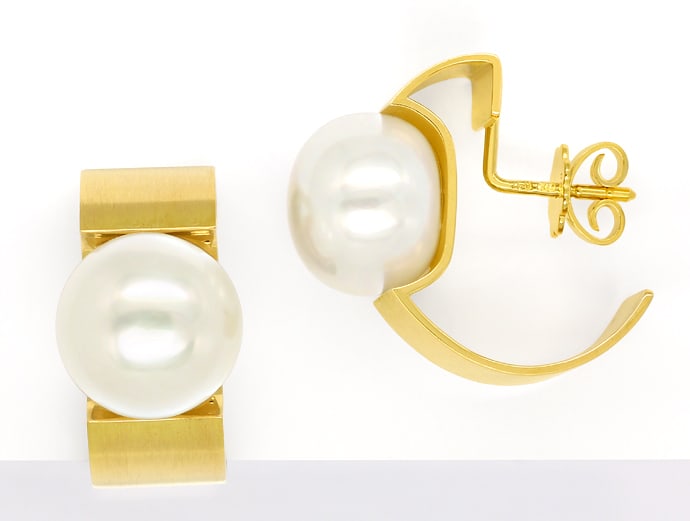 Foto 1 - Modische Ohrringe mit riesigen Perlen in 18K Gelbgold, S2354