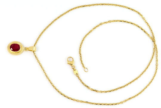 Foto 2 - Spitzen Rubine Gold-Schmuck Set Collier Ring Ohrstecker, S3070