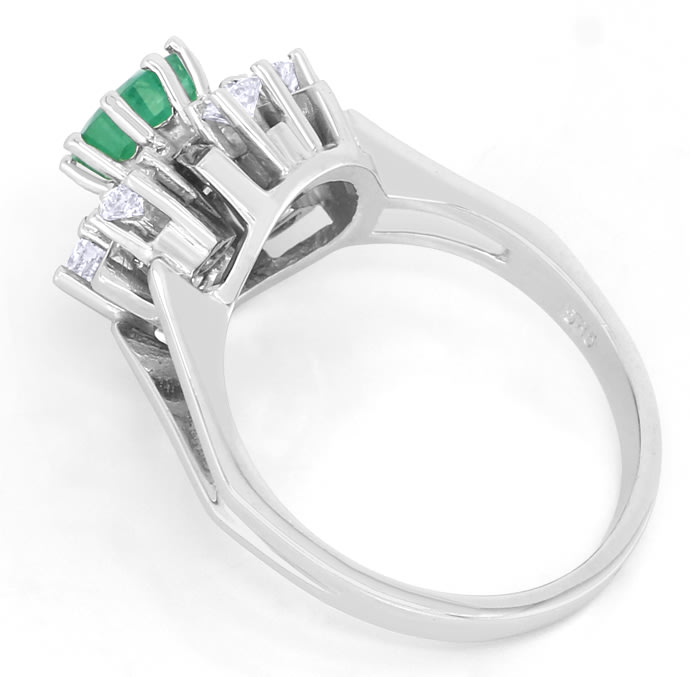 Foto 3 - Klassischer Smaragd-Diamanten-Weißgold-Ring, S5701