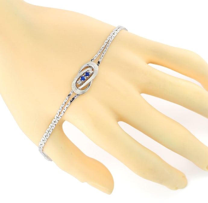 Foto 4 - Hübsches Saphire-Diamanten-Armband Weißgold, S5807