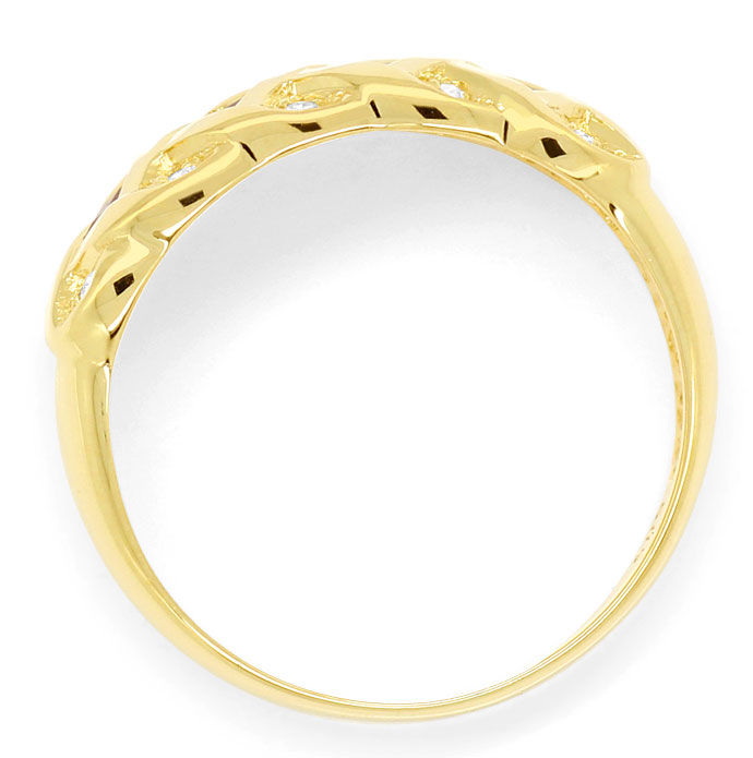 Foto 3 - Band Ring mit Rubin Carrees und Diamanten, 585 Gelbgold, S9571